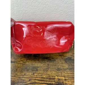 Christian Lacroix Rouge Avon Makeup Bag Red Patent Cosmetic Zip Pouch